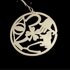 JZ by Jennifer Zeuner Sterling Silver Good Fortune Round Pendant Necklace